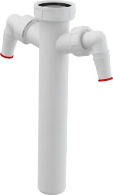 Produktbild von Alcadrain Verstellrohr mit einer Überwurfmutter 6/4" und zwei Geräteanschlüssen DN40