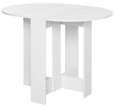 Produktbild von Klappbarer Esstisch mit 2 ausklappbaren Tischplatten, ausziehbarer Holztisch fš¹r Kš¹che und Wohnzimmer, platzsparend, 104 x 76 x 73,7 cm, Wei?