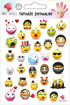 Produktbild von Abwaschbare Tattoos für Kinder Smileys