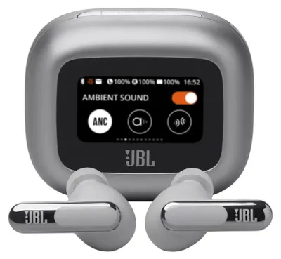 Obrázok produktu pre JBL Live Beam 3, Bezdrôtový, 20 - 40000 Hz, Hovory / hudba / šport / bežné, 82 g, Slúchadlá s mikrofónom, Strieborná