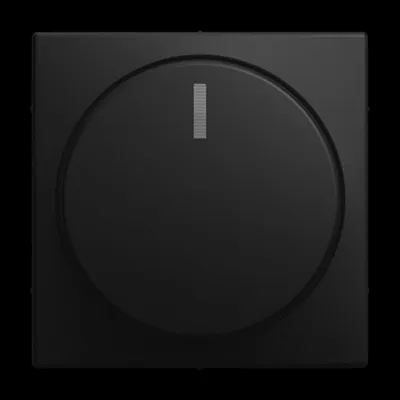 Produktbild von Busch-Jaeger Zentralscheibe, 2115-915, für Drehdimmer, mit Drehknopf und Glimmlampe, schwarz matt, 1 Stk.