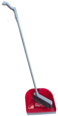 Produktbild von Sorex Kehrschaufel und Burste - langer Stiel - grau/rot - mariaset - 88 cm