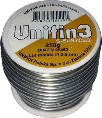 Produktbild von Weichlötzinn UNITIN3 2,5 mm 250 g UNIPAK