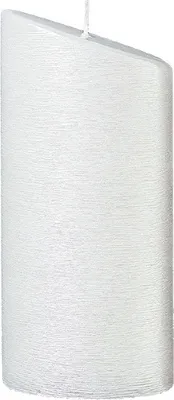 Produktbild von Formenkerze, Ovalkerze, Oval abgerundet 2-Docht geriffelt Perlmutt gelackt 22 x 13,5 x 7 cm, Kerze zum verzieren von Anlasskerzen, Taufkerzen, Hochzeitskerzen