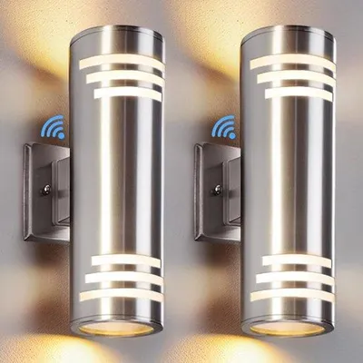 Produktbild von Automatische schemersensor, roestvrijstalen, nikkel, waterdicht, LED-lamp, boven- en onderverlichting.