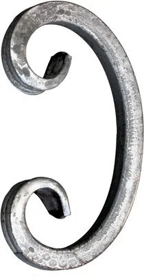 Produktbild von C Bogen geschmiedet aus 12x12mm Eisen, Zaun Schnörkel Schmiedeeisen 150x82mm