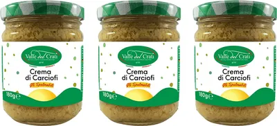 Produktbild von Artischockencreme | Italienisches Artischocken Aufstrich in Olivenöl | Ausgezeichneter Belag für Rezepte, Brot, Pizza | 3 x 180g
