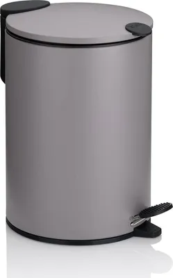 Image de Poubelle à pédale 3 L – fermeture silencieuse – métal – gris clair mat – capacité 3 litres – design moderne