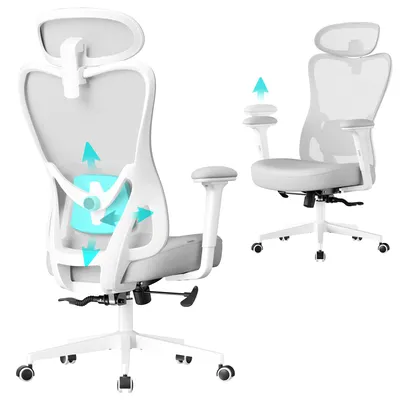 Obrázek produktu pro SONGMICS ergonomická kancelářská židle, židle k psacímu stolu, židle k počítači, nastavitelná bederní opěrka a opěrka hlavy