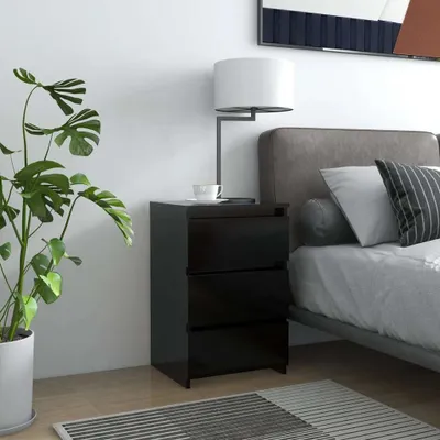 Immagine prodotto di vidaXL Comodini 2 pezzi neri 40x35x62,5 cm in legno - Comodino - Tavolini da letto - Cassettiera da letto - Mobiletti da letto