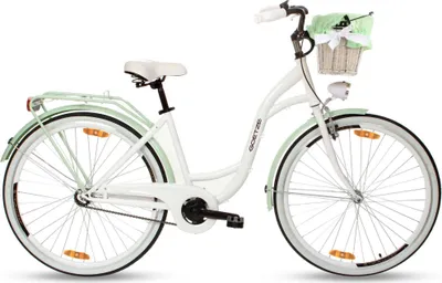 Produktbild von Goetze Style 28 Zoll City Bike, 18 Zoll Tiefeinsteigerrahmen, 3-Gang Shimano Nexus, V-Bremse & Rücktritt, LED-Beleuchtung, Komfortsattel, Rattankorb