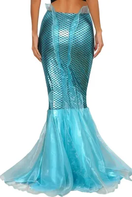 Produktbild von Damen Meerjungfrau Maxirock L – Karneval & Halloween Kostüm | Glamouröser Mermaid-Fischschuppen Rock für Cosplay & Partyspaß