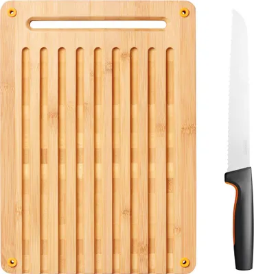 Produktbild von Fiskars Bambus-Brotbrett und Brotmesser (1057551)