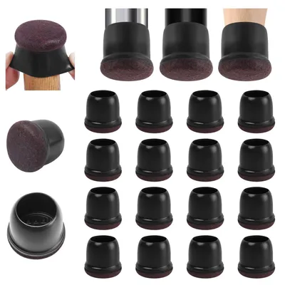 Obrázek produktu pro Silikonové podložky pod nábytek s filcovou základnou, 16 kusů, malé, kulaté, černé, určené pro nožky nábytku