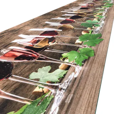 Produktbild von Läufer Küchenläufer Flurläufer Teppichläufer Textil SPRINTY Braun Wein-Verkostung Robust Breite 52cm Länge 200cm