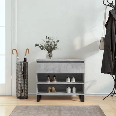 Immagine prodotto di vidaXL Portascarpe grigio cemento 70x36x60 cm Materiale a base di legno