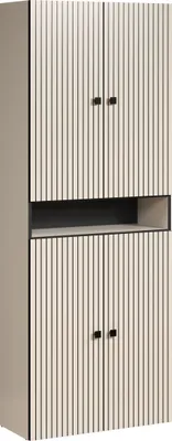 Produktbild von trendteam Bad Hochschrank Pure Bliss Cashmere Hellgrau Melamin B/H/T ca. 70/186/31 cm