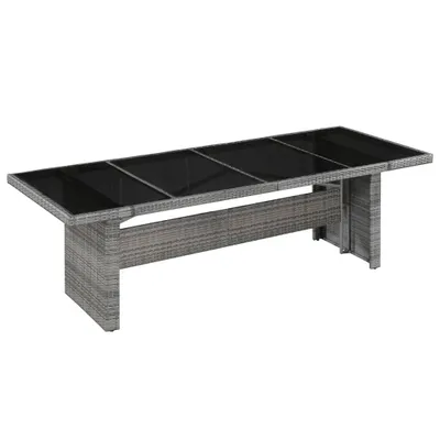 Immagine prodotto di Tavolo da giardino 240x90x74 cm in polirattan e vetro