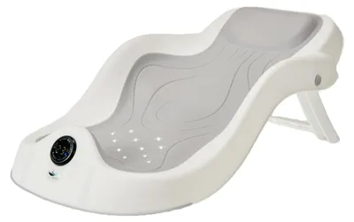 Productafbeelding van Badstoel grijs, verstelbare rugleuning, anti-slipvoetjes, voor babybad