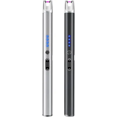 Produktbild von 2er Set elektrisches Lichtbogen Feuerzeug, USB aufladbar, windfest, ideal zum Anzünden von Kerzen & Gasherden
