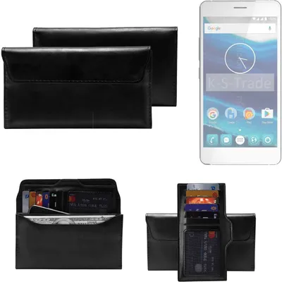 Produktbild von K-S-Trade Handy Hülle kompatibel mit Qilive Q5.5 Schutz Hülle Tasche Schutz Case Handytasche Kunstleder schwarz, 1x