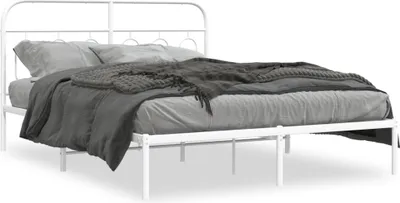 Obrázok produktu pre Maison Exclusive - Rám postele s čelom z bieleho kovu 140x190 cm