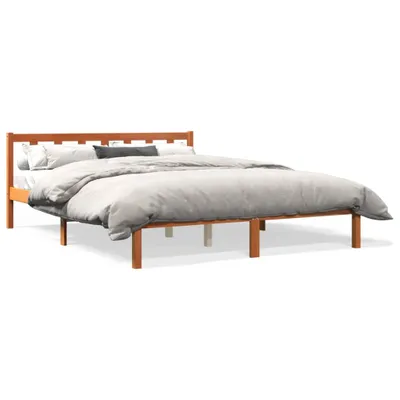 Produktbild von vidaXL Massivholzbett ohne Matratze Wachsbraun 160x200 Kiefernholz