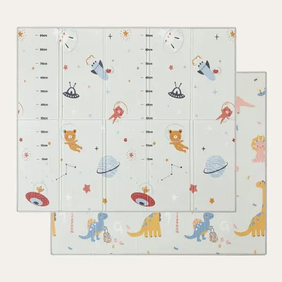 Productafbeelding van CASABEL Baby Speelmat 180×150 cm, Opvouwbaar, Waterdicht, Dik, Ruimtepatroon, Groot Formaat en Gemakkelijk Op te bergen
