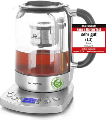 Produktbild von Emerio WK-122248 Glas-Wasserkocher Teekocher mit Absenk-Automatik