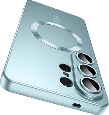 Immagine prodotto di Custodia magnetica per Samsung Galaxy S26 Ultra Custodia in silicone opaco con protezione per l'obiettivo della fotocamera, compatibile con MagSafe Blu
