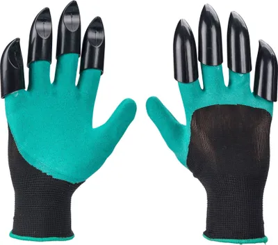 Obrázek produktu pro Rukavice zahradní polyesterové s latexem a drápy na pravé ruce, velikost 8"