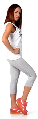Produktbild von Damen Leggings 3/4 Sommer Capri Graumeliert M/38
