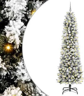 Image de vidaXL Sapin de Noël artificiel avec 300 LED avec support blanc 240 cm
