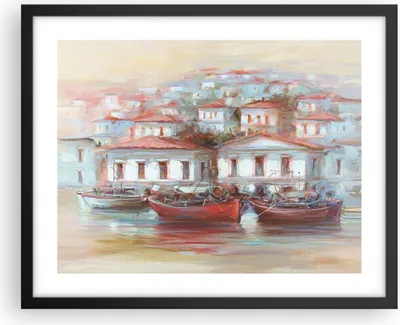 Produktbild von Gerahmtes Poster - Schwarzer Rahmen - Bild Segelboot Hafen - 50x40 cm - Wand Bild - Wanddeko - Wandbilder - Kunstposter - Wandposter - Bilderrahmen - Bilder - Kunstdruck - P2BAA50x40-4937