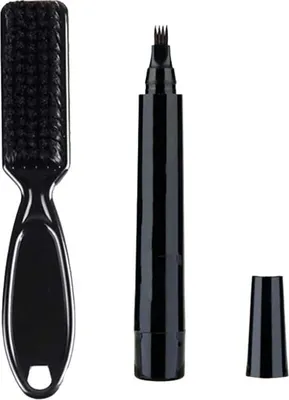 Produktbild von Bart Bartfüller Stift, Langlebiger Wasserdichter Füllstift, Männer 4-Spitzen Bartfüller Weiche Bürste Gesicht Kotelett Schnurrbart Reparatur Form Nachwachsen Stift