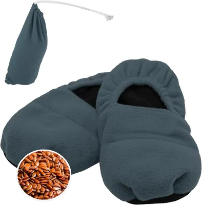 Productafbeelding van Heated Slippers - Hot Water Bottle 36-40 Microwave - Wool Seeds and Unisex