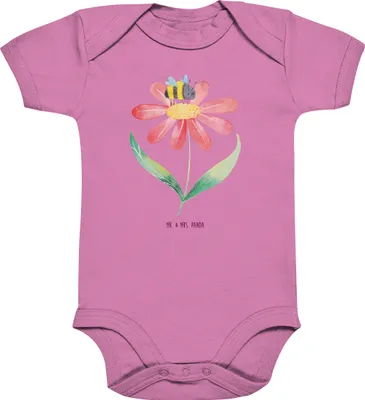 Produktbild von Mr. & Mrs. Panda Strampler Hummel Blume 3. - 6. Monat - Bubble Gum Pink - Geschenk, Hummeln, overall baby, Lustige Sprüche, Wespe, Babystrampler, Natur, strampelanzug