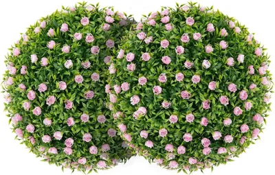 Obrázek produktu pro Sada 2 koulí z buxusu, dekorativní koule odolné proti UV záření, umělá rostlina topiary, dekorativní rostlina, průměr 37 cm