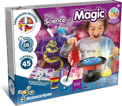 Imagen del producto de Ciencia de la magia: set de magia para niños con 28 trucos. Caja de magia con pociones mágicas y muchos otros juegos