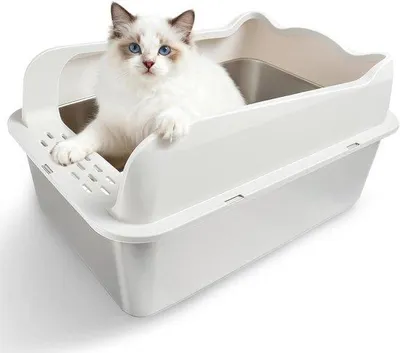 Productafbeelding van Grote kattenbak, extra groot (XXL), met antiaanbaklaag en geurneutralisatie - 50 x 35 x 25 cm