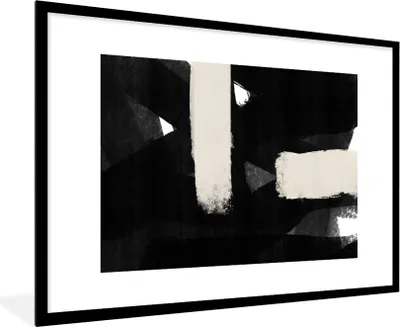 Produktbild von MuchoWow® Gerahmtes Poster Abstrakt - Pastell - Minimalismus 90x60 cm - Poster mit Schwarzem Bilderrahmen Wandposter Rahmen Foto Bilder - Wanddekoration - Fotos