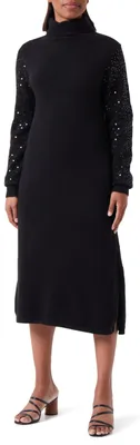 Productafbeelding van usha BLACK LABEL dames tricotjurk met pailletten, zwart, maat XS-S