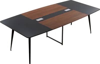 Obrázek produktu pro VEVOR konferenční stůl jednací stůl pro 10 osob 6dílný 240 x 120 cm stůl ve tvaru lodi stůl pro semináře jednací stůl víceúčelový stůl přestávkový stůl s kovovými nohami pro kancelářskou konferenční místnost