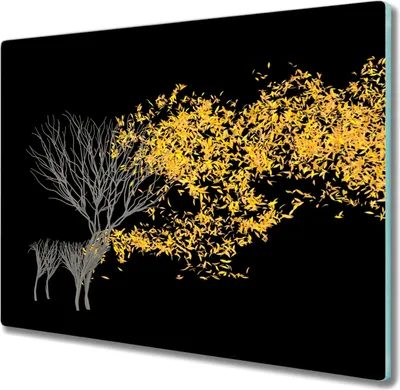 Produktbild von Coloray Schneidebrett Herdabdeckplatte 60x52 cm Kochplattenabdeckung Küchenbrett Hackbrett - Baum Hirsch