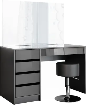 Produktbild von Vicco Schminktisch Sherry, 120 cm mit Hocker, Anthrazit Hochglanz
