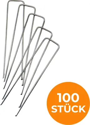 Immagine prodotto di Ancoraggio a terra 20x3x20cm 100 pezzi Picchetti in acciaio zincato Ancoraggio a terra per veli di erbacce e erba artificiale
