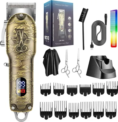 Produktbild von Welikera Haarschneider, Haarschneider für Männer, kabelloser Friseurschneider, wiederaufladbarer Bartschneider mit großem LED-Display