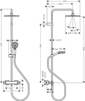 Produktbild von HANSGROHE 26429670 Showerpipe 240 1jet Vernis Shape