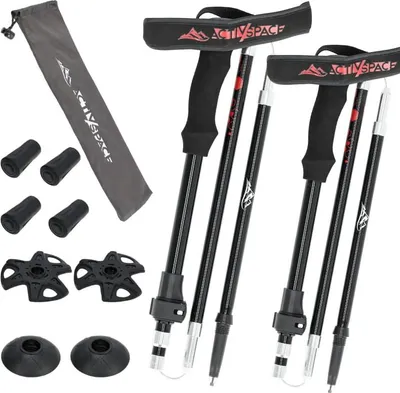 Produktbild von Rote verstellbare Trekkingstöcke - Faltbar K04