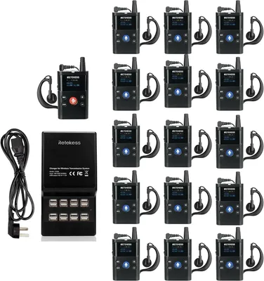 Produktbild von Retekess TT126 Two-Way Tour Guide System, 2 Way Communication Device, 280m/918ft, Drahtloses Kommunikationssystem für Reisegruppe, Kirche, Fabrik